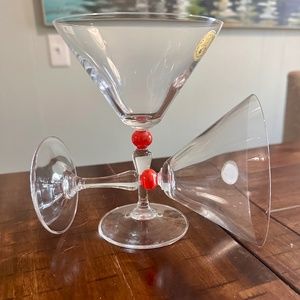 Brand New Hand Blown martini glasses